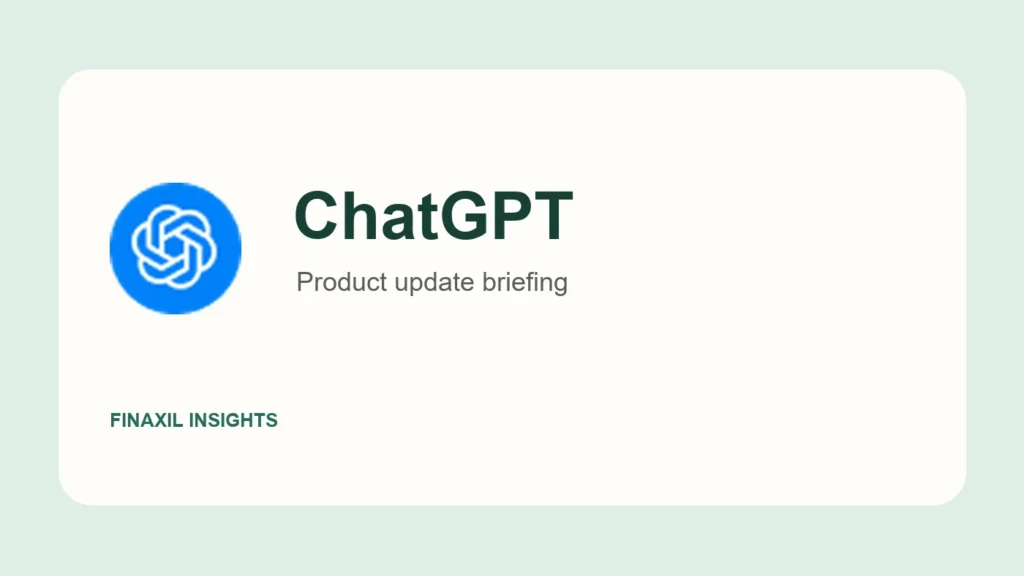 ChatGPT product logo on a Finaxil editorial briefing cover